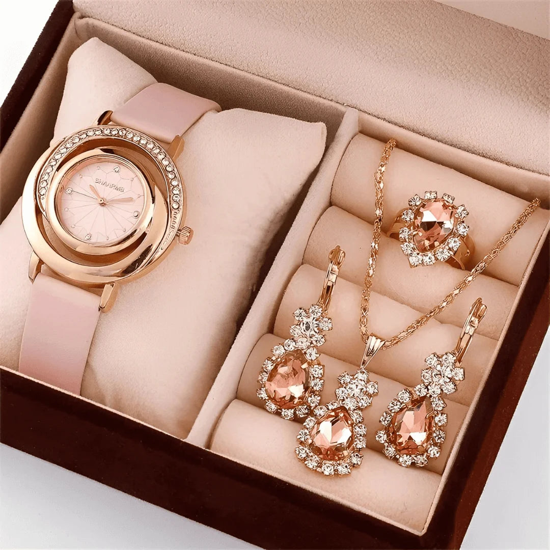 Relógio Feminino Esplendor - Compre 1, Leve 4 [Brinde Colar, Brincos, Anel]