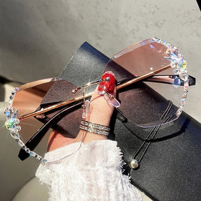 Óculos de Sol Feminino Strass
